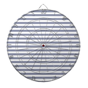 Cool Grey Horizontal Stripes; Striped Dartboard With Darts