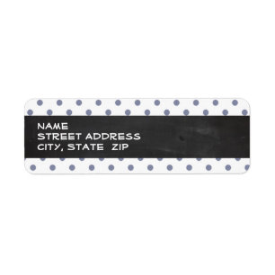 Cool Grey Polka Dots; Retro Chalkboard Label