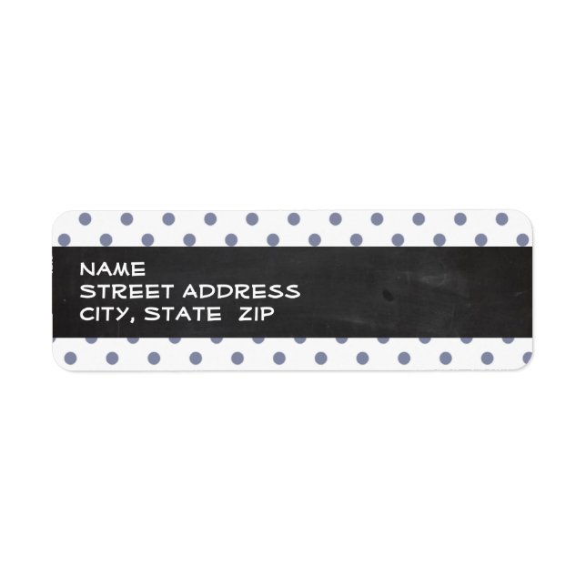 Cool Grey Polka Dots; Retro Chalkboard Label (Front)