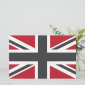 Cool Grey Red Union Jack British(UK) Flag (Standing Front)