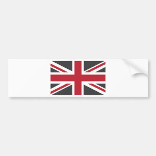 Cool Grey Red Union Jack British(UK) Flag Bumper Sticker