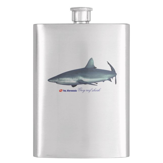 Cool Grey reef shark Flask (Front)