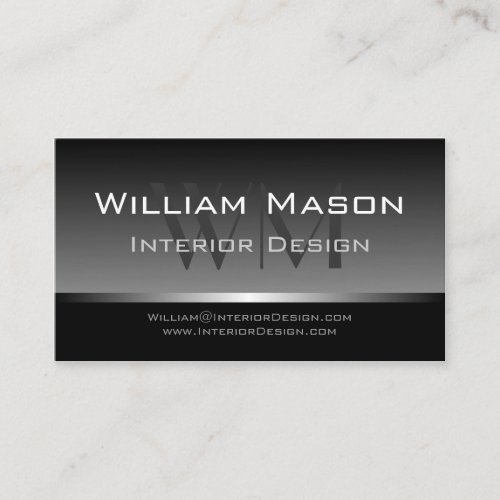 Grey &amp; Silver Stripe Professional Business Card