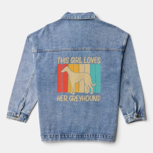 Cool Greyhound For Girls Mom Sighthound Pet Dog Br Denim Jacket
