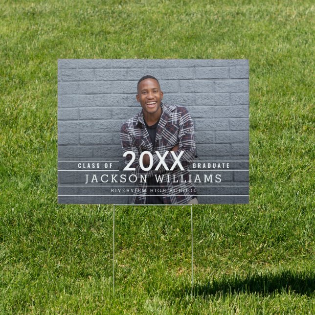 Cool Grids EDITABLE COLOR Graduation Yard Sign (Insitu)