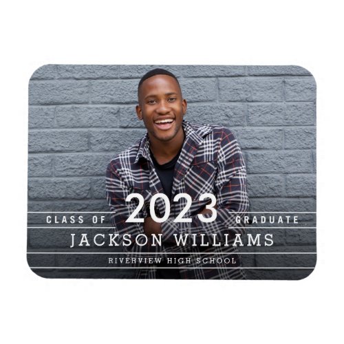 Cool Grids Photo Graduation Announcement Magnet