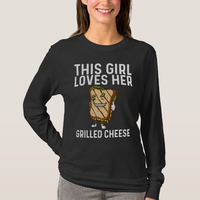 Cool Grilled Cheese Art For Girls Kids Sandwich Br T-Shirt (Front)