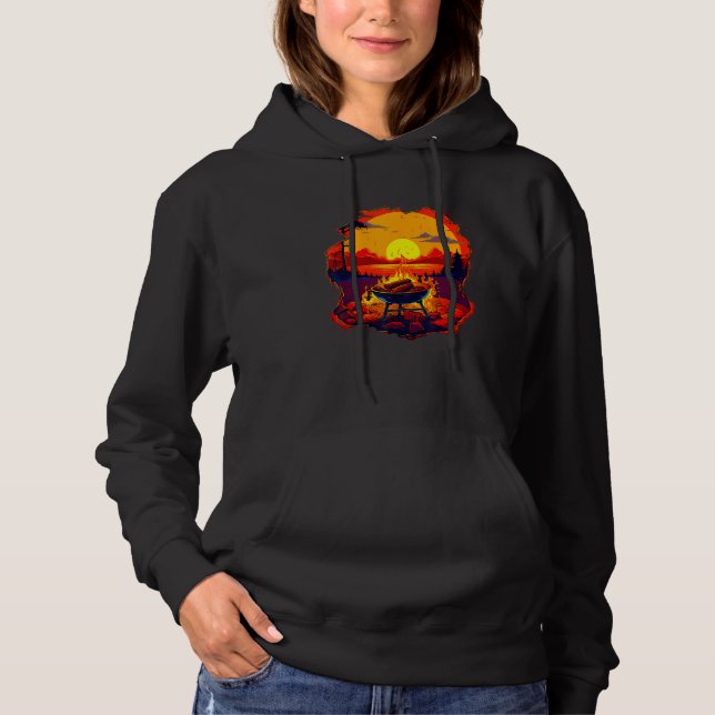 Cool grilling at Lake in summery Days with Family  Hoodie (Front)