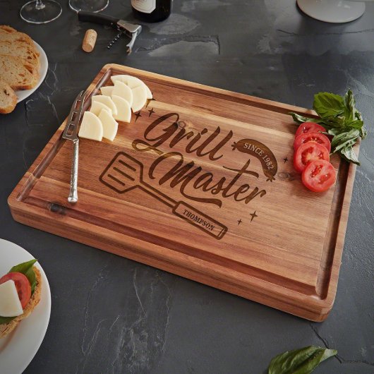 Cool Grillmaster Acacia Wood Cutting Board (Front Right)