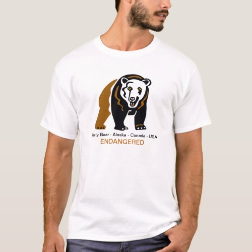  Cool Grizzly bear _ Conservation _ Wildlife _Mens T_Shirt