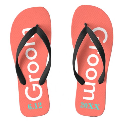 Cool Groom Coral Flip Flops
