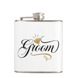 Cool Groom Wedding add name  Flask