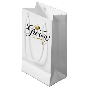 Cool Groom Wedding word art Small Gift Bag