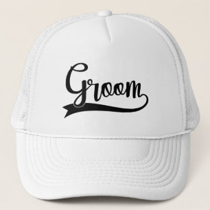 Cool Groom word art Wedding party Trucker Hat