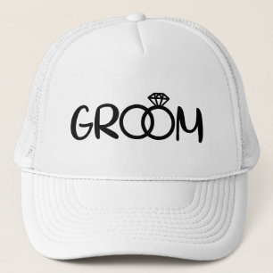 Cool Groom word art Wedding party Trucker Hat