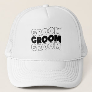 Cool Groom word art Wedding party Trucker Hat