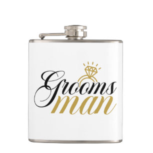 Cool Groomsman word art Wedding Flask