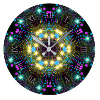 Cool Groovy Blacklight Star Sparkle Wall Clock