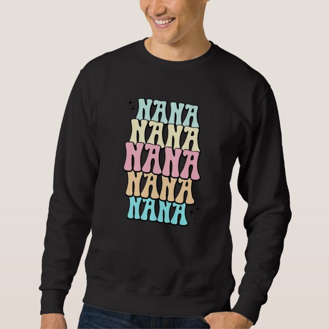 Cool Groovy Nana Grandma Baby Shower Reveal Bubble Sweatshirt (Front)