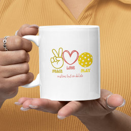 Cool Groovy Peace Love Pickleball Custom  Coffee Mug