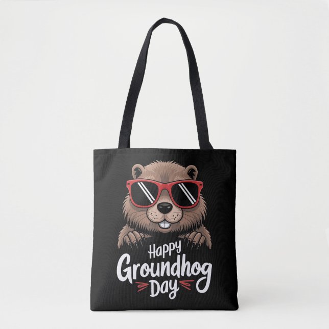 Cool Groundhog Day Groundhog | Funny February Tote Bag (Front)