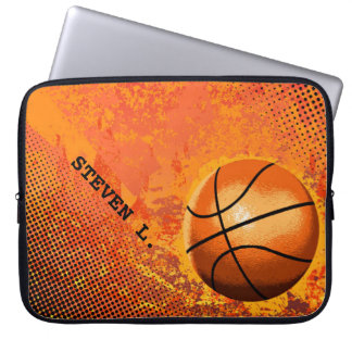 Cool Grunge Basketball Abstract Art Personalized Laptop Sleeve