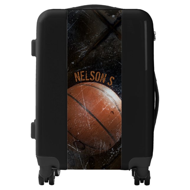 Cool Grunge Basketball Personalized Luggage (Front)
