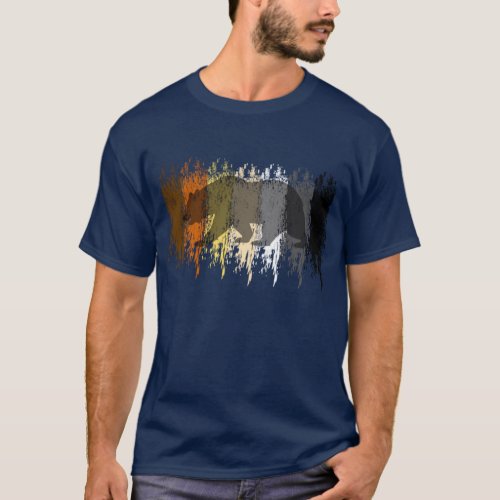 Cool Grunge Bear Shadow Gay Bear Pride T_Shirt