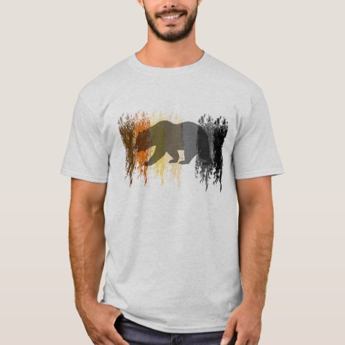 Cool Grunge Bear Shadow Gay Bear Pride T_Shirt