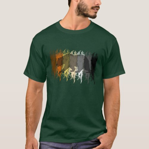 Cool Grunge Bear Shadow Gay Bear Pride T_Shirt