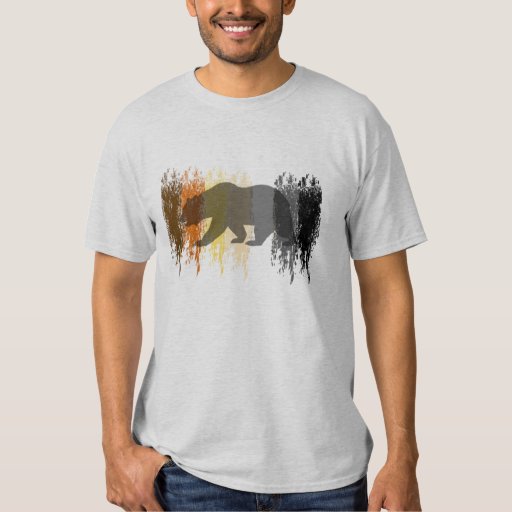 Cool Grunge Bear Shadow Gay Bear Pride T Shirt | Zazzle