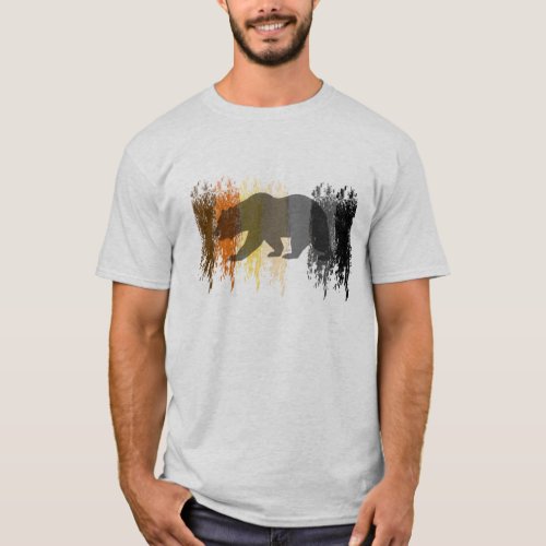 Cool Grunge Bear Shadow Gay Bear Pride T_Shirt