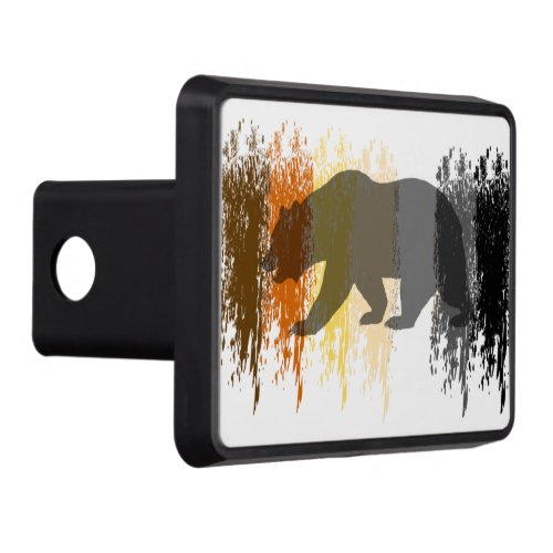 Cool Grunge Bear Shadow Gay Bear Pride Tow Hitch Cover