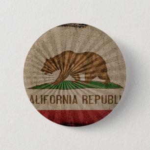 Cool Grunge California Flag Button
