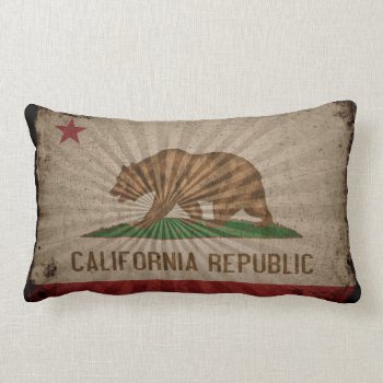 Cool Grunge California Flag Lumbar Pillow by FlagWare at Zazzle