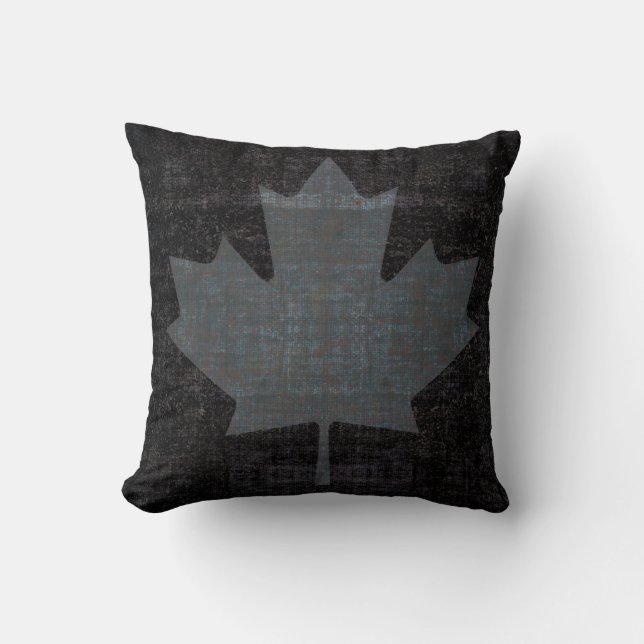 cool grunge Canadian maple leaf flag Throw Pillow (Front)