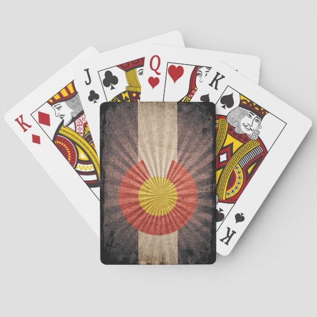 Cool Grunge Colorado Flag Poker Cards (Back)