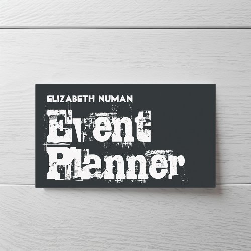 Cool Grunge Event Planner Business Card
