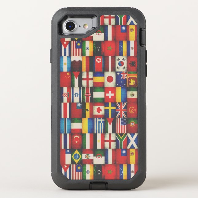 Cool Grunge Flags of the World Otterbox iPhone Case (Back)