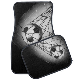 Cool Grunge Football in Goal Personalized Car Floor Mat