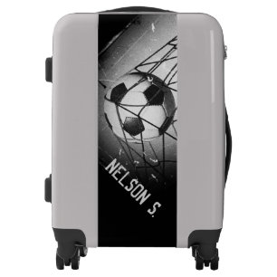 Cool Grunge Football in Goal Personalized Luggage