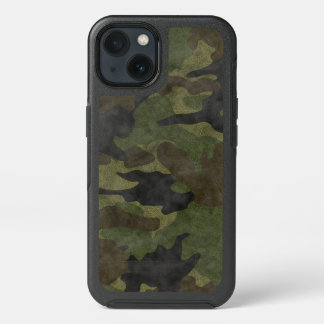 Cool Grunge Green Camo Military Camouflage Pattern iPhone 13 Case