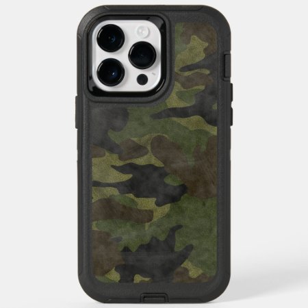 Cool Grunge Green Camo Pattern Manly Camouflage Otterbox Iphone 14 Pro