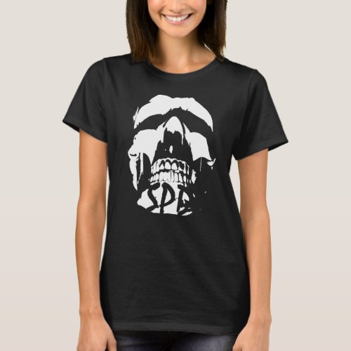 Cool Grunge Horror Skull   T_Shirt