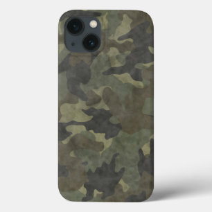 Cool Grunge Khaki Camo Pattern Background Military iPhone 13 Case