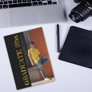 Cool Grunge Lettering 2 Photo Custom Grad  Invitation