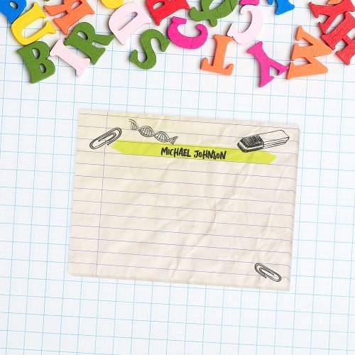 Cool Grunge Line Paper Personalized School Post_it Notes
