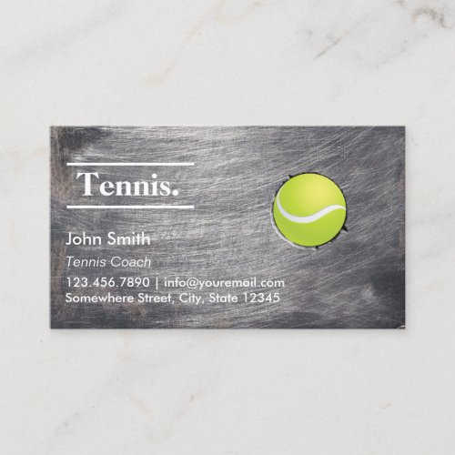 Cool Grunge Metal Texture Tennis Business Card