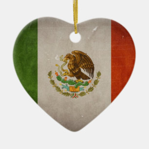 Cool Grunge Mexico Mexican Flag Ceramic Ornament