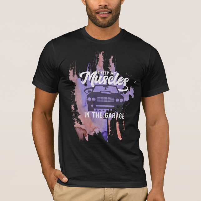 Cool Grunge Muscle Car Shirt - Graphic Design Tee (Front)